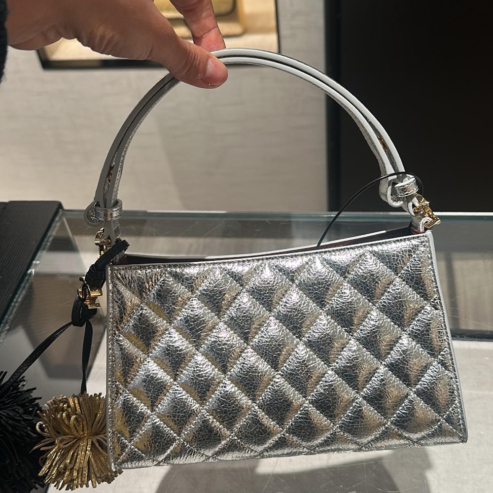 NEW ! Chanel Cruise Collection Handbag ! 

Silver Quilted Handbag